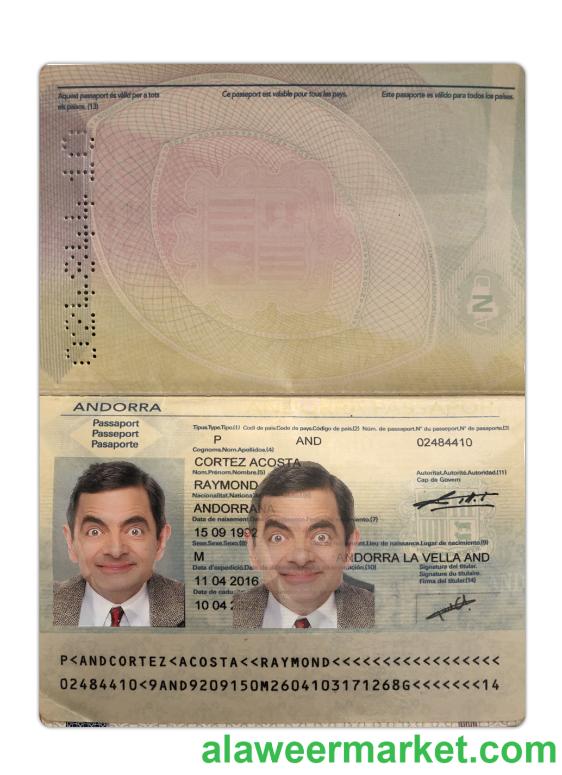 Andorra passport 2016-present